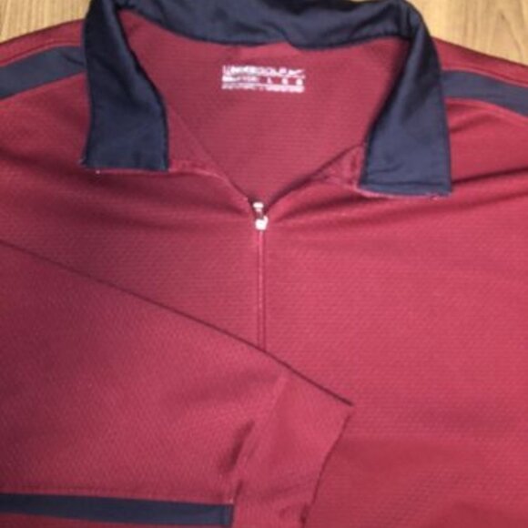 Nike Golf Quarter Zip Jacket Red Large Mens Golfing Sports Nike Fitdry Logo - Picture 1 of 9